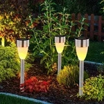 Stecklampen Solarleuchte Gartenlampe Wegelampe Terrasse, Akku IP44 Erdspie&szlig; Feuer