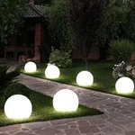 6x LED Solar Kugel Lampen 10cm Durchmesser Garten Beleuchtung Au&szlig;en Terrassen Steck