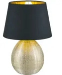 Tisch Lampe Leuchte Schlafzimmer schwarz goldfarbig Schreibtsich Wohnraum Reality