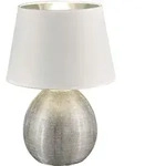 Tisch Lampe Leuchte Schlafzimmer wei&szlig; silberfarbig Schreibtsich Wohnraum Reality