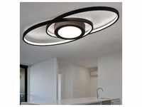 LED Design Decken Lampe anthrazit Switch Dimmer Wohn Zimmer Ring Design Leuchte