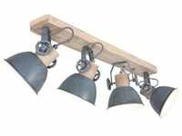 Retro Decken Lampe Strahler verstellbar Wohn Zimmer Holz Spot Leuchte grau 2729GR
