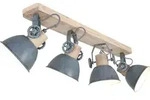 Retro Decken Lampe Strahler verstellbar Wohn Zimmer Holz Spot Leuchte grau 2729GR