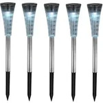 5er Set RGB LED Solar Steck Leuchten Garten Edelstahl Au&szlig;en Lampen Farbwechsler