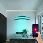 Pendellampe Esstisch Wohnzimmerlampe schwarz H&auml;ngeleuchte, RGB LED Pendelleuchte