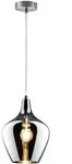 H&auml;ngeleuchte Rauchglas Esszimmerlampe h&auml;ngend Retro Pendelleuchte Glas Metall, E27