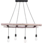 H&auml;ngelampe Pendelleuchte Holzbalken Retro Holz Esszimmerlampe h&auml;ngend 4 Flammig,