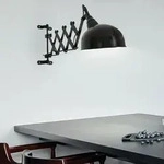 Wand Lampe schwarz Ziehharmonika Gelenk Leuchte Spot verstellbar Schlaf Zimmer
