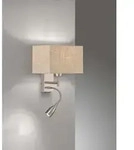 Wandleuchte Bettlampe Leseleuchte Spot flexibel Schlafzimmerleuchte Leinen beige