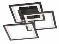 LED Deckenleuchte schwarz Modern Wohnzimmerlampe dimmbar, 3 Stufendimmer über
