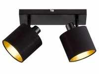 Design Decken Strahler Lampe SCHWARZ GOLD Wohn Zimmer Beleuchtung Spots schwenkbar