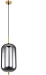 H&auml;ngelampe Pendellampe H&auml;ngeleuchte Esstischlampe messingfarben Rauchglas, Metall,
