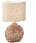 Tischleuchte Nachttischlampe Beistellleuchte E14 Keramik Holzoptik Textil sand