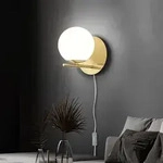 Wandlampe Wandleuchte Schlafzimmer Glas messing Kugel Lampe zur Wandmontage,