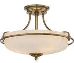 Deckenlampe Leuchte Wohnzimmerleuchte Metall Glas Messing D 42,2 cm 3 Flammig