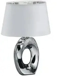 Design Nacht Schreib Tisch Leuchte silber-wei&szlig; Schlaf Zimmer Lese Lampe