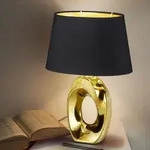 Design Nacht Schreib Tisch Leuchte schwarz gold Schlaf Zimmer Lese Lampe Reality