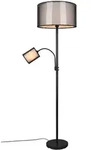 Deckenfluter Stehleuchte Standlampe Organza schwarz wei&szlig; Leseleuchte H 174 cm