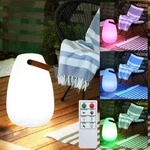 Tischleuchte Au&szlig;en Akku Garten Tischlampe Outdoor USB aufladbar, dimmbar mit