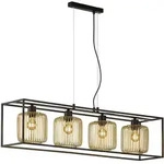 H&auml;ngelampe Pendelleuchte Esstischlampe K&auml;fig 4 flammig Retro Wohnzimmerleuchte