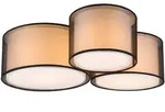 Deckenlampe Deckenleuchte Wohnzimmerlampe 3 flammig Organza schwarz wei&szlig; L 65cm