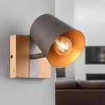 Spotleuchte Wandleuchte Holz Wandlampe Wohnzimmerlampe Strahler mit beweglichem Spot,