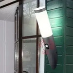 Au&szlig;en Wand Lampe Garten Fackel Edelstahl Leuchte Bewegungsmelder Hof Strahler