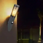 Au&szlig;enwandlampe mit Bewegungsmelder Edelstahl Wandleuchte Fackel Aussen, anthrazit