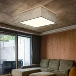 Deckenleuchte Deckenlampe Holzlampe Textil Schlafzimmerlampe anthrazit 3 flammig