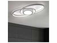 LED Design Decken Lampe Switch DIMMER Wohn Ess Zimmer Beleuchtung Flur Lampe silber