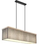 H&auml;ngeleuchte Holzoptik Esszimmerlampe Textil anthrazit Pendelleuchte, Metall