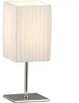Hochwertige Tischleuchte Metall chrom, Textil wei&szlig; - Globo BAILEY 24660