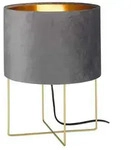 Tischleuchte Nachttischleuchte Wohnzimmerlampe Metall Textil Grau H 32 cm