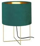 Tischleuchte Nachttischleuchte Wohnzimmerlampe Metall Textil Petrolfarbe H 32 cm