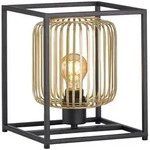 Tischleuchte Retroleuchte Beistelllampe Schlafzimmerlampe Schwarz Gold H 26,5 cm