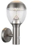 11,5 Watt LED Au&szlig;en Wand Leuchte Bewegungsmelder Edelstahl klar Garten Globo 34250S