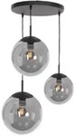 H&auml;ngelampe Pendellampe Esstischleuchte Glas rauchfarben 3 flammig E27 H 200 cm