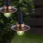 2er Set LED Solar Decken Pendel Lampen Landhaus Stil Terrassen Garten Au&szlig;en...