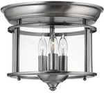 Deckenleuchte Lampe Wohnzimmerleuchte Stahl Glas Zinn D 29 cm 3 Flammig