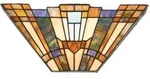Wandleuchte Lampe Tiffany-Glas Metall Flurlampe Vintage Bronze B 40,6 cm