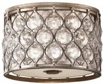 Deckenleuchte Wohnzimmerleuchte Designlampe Kristalle Stahl D 31,1 cm 2 Flammig