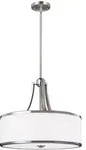 Pendellampe Deckenlampe H&auml;ngeleuchte Stahl Glas Chrom D 46,8 cm Esszimmerlampe