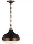 Pendellampe Deckenlampe H&auml;ngeleuchte Stahl Glas D 33 cm Messing Mattschwarz