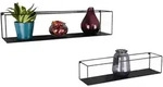 Wandregal Metallregal Flurregal schwarz Wohnzimmerregal Industriell 2er Set