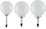 3er Set LED Au&szlig;en Solar Kugel Leuchten Garten Beleuchtung Rasen Blumenbeet Steck