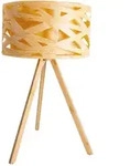 Tischleuchte Beistelllampe Nachttischlampe Schreibtischlampe Bambus-Look H 55 cm