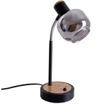 Tischlampe Tischleuchte Nachttischlampe Rauchglas Leselampe flexibel H 34 cm