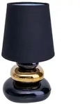 Tischleuchte Beistelllampe Schreibtischlampe Schwarz-Gold Schlafzimmerlampe