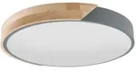 Deckenleuchte Deckenlampe Holzleuchte Wohnzimmerlampe rund grau LED D 31 cm