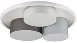 Deckenleuchte Deckenlampe Flurleuchte dimmbar 3 flammig Stoff grau LED D 49 cm